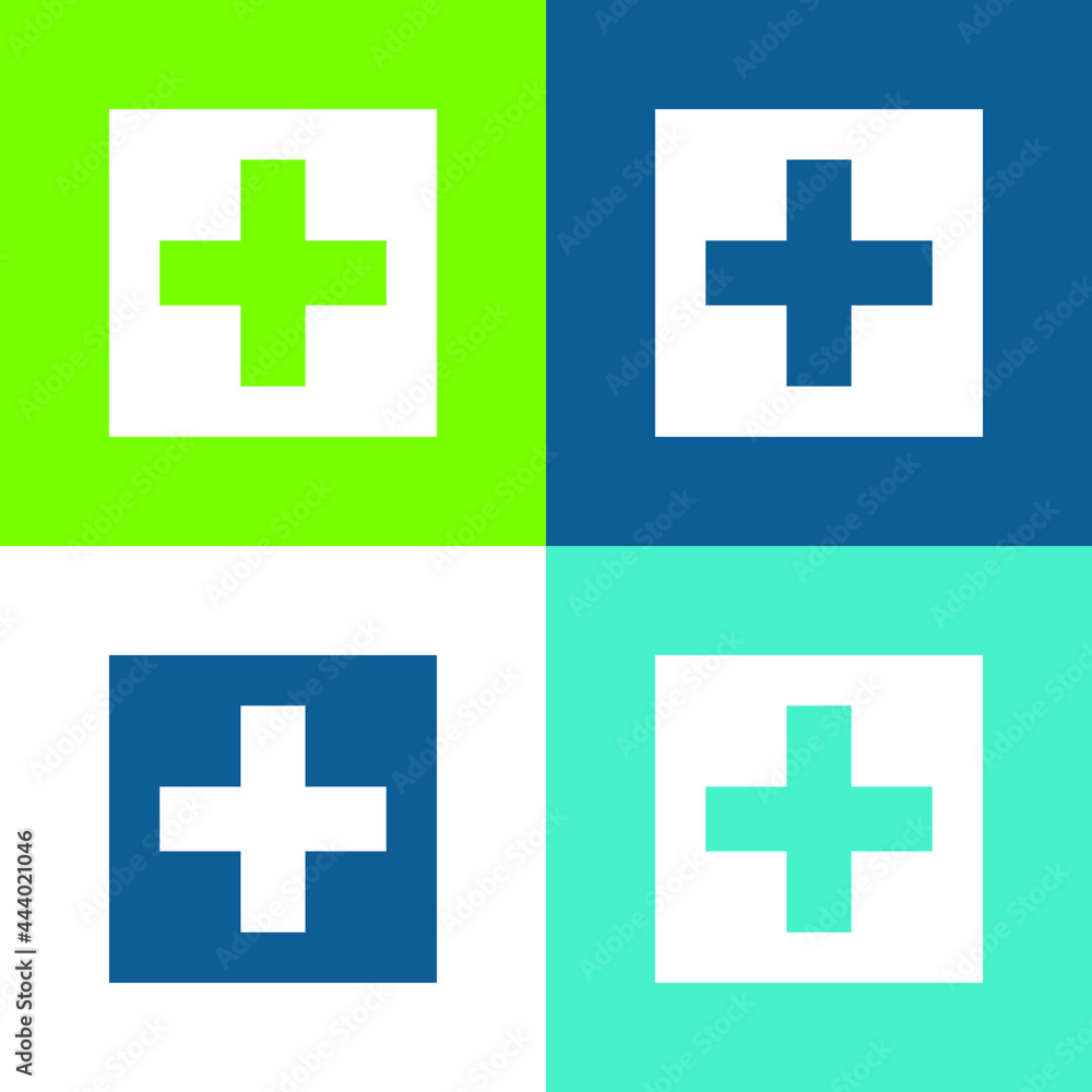 Obraz premium Addthis Flat four color minimal icon set