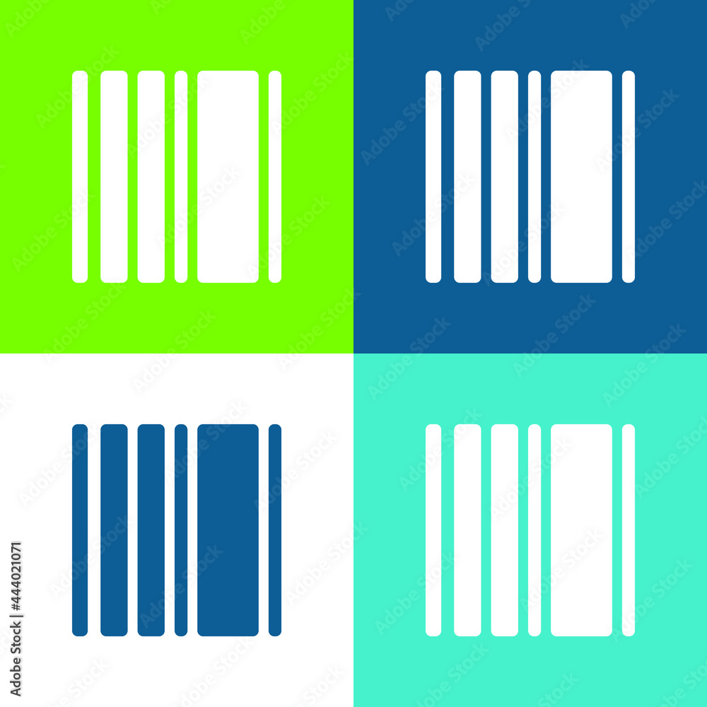Barcode Square Variant Flat four color minimal icon set Barcode Square Variant Flat four color minimal icon set