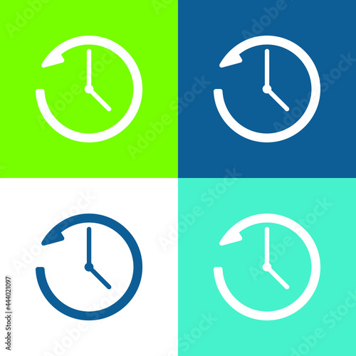 Anti Clockwise Flat four color minimal icon set