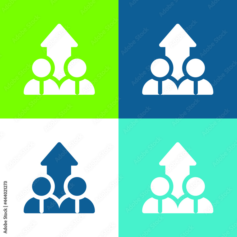Ascent Flat four color minimal icon set Ascent Flat four color minimal icon set