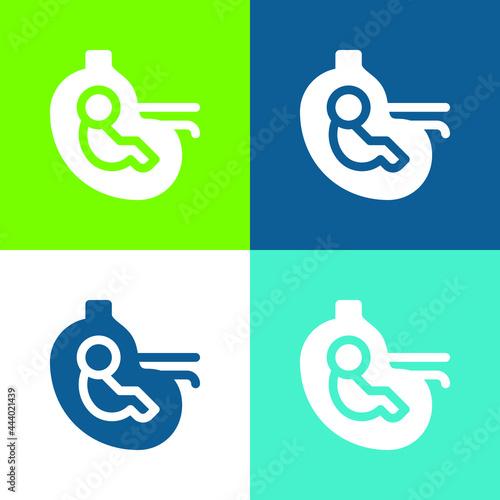 Baby Flat four color minimal icon set
