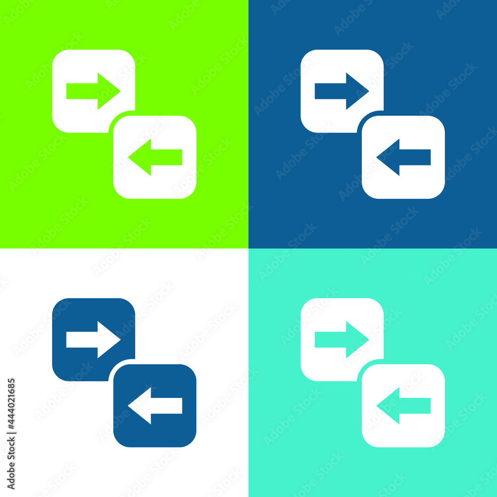 Arrow Directions Flat four color minimal icon set Arrow Directions Flat four color minimal icon set