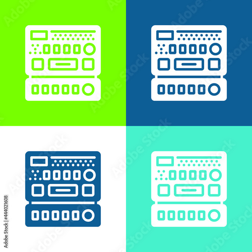 Analytics Flat four color minimal icon set