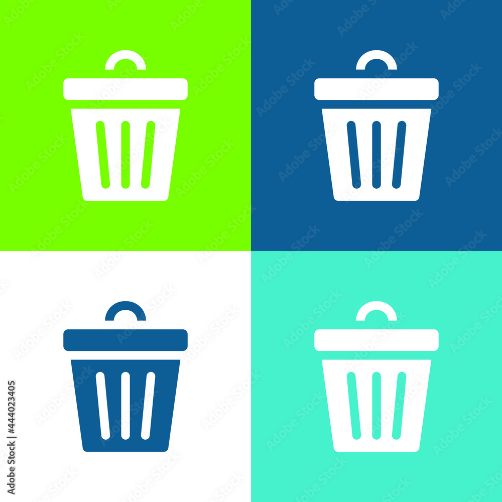 Bin Flat four color minimal icon set Bin Flat four color minimal icon set