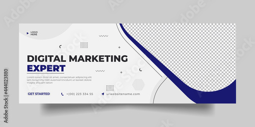 Digital marketing facebook cover social media post and web banner template