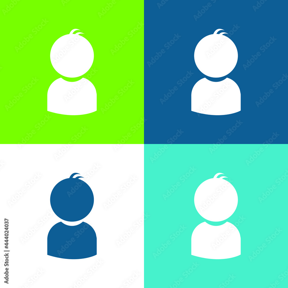 Boy Flat four color minimal icon set Boy Flat four color minimal icon set