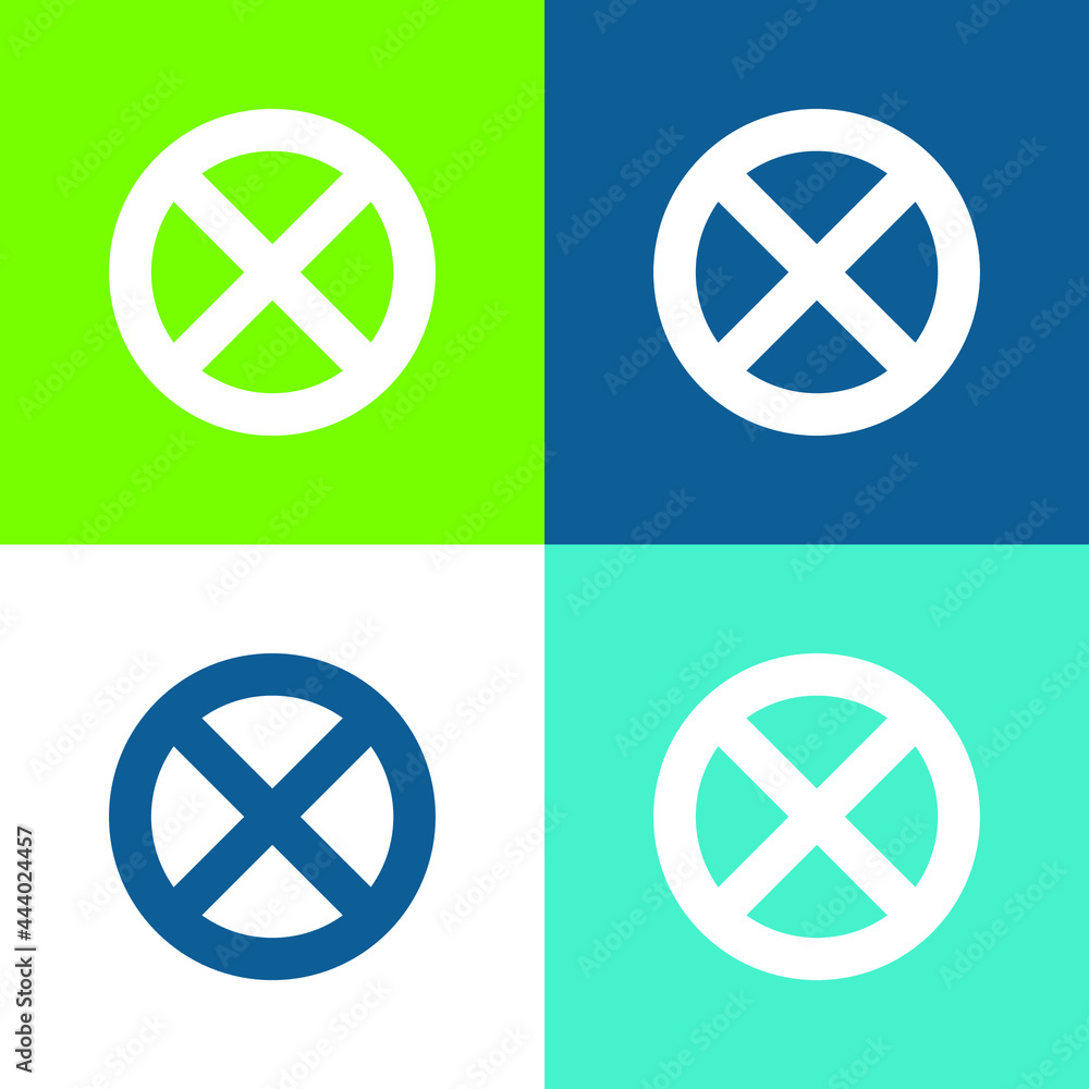 Ban Flat four color minimal icon set Ban Flat four color minimal icon set