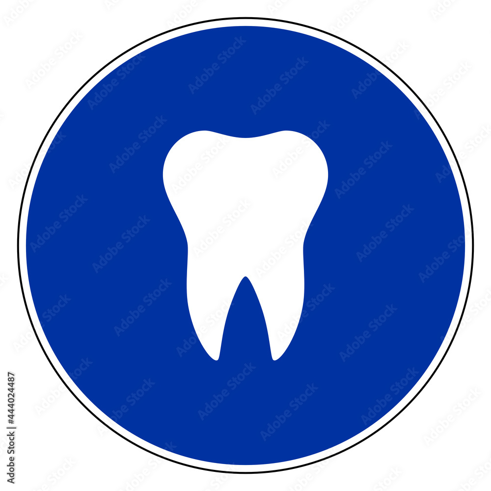 Zahn und Verkehrsschild