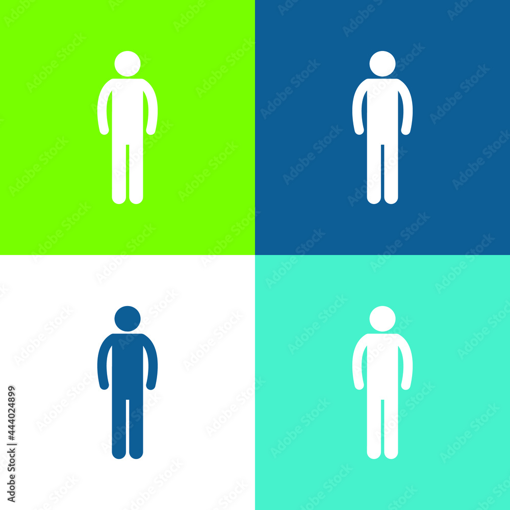 Basic Silhouette Flat four color minimal icon set Basic Silhouette Flat four color minimal icon set
