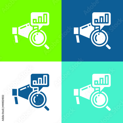 Analysis Flat four color minimal icon set