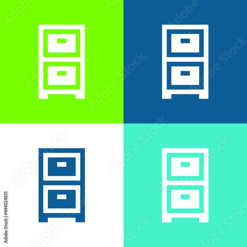 Archives Flat four color minimal icon set