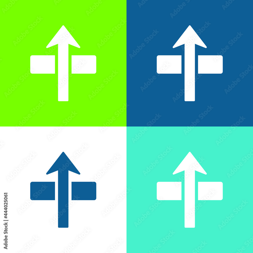 Arrow Through Flat four color minimal icon set Arrow Through Flat four color minimal icon set