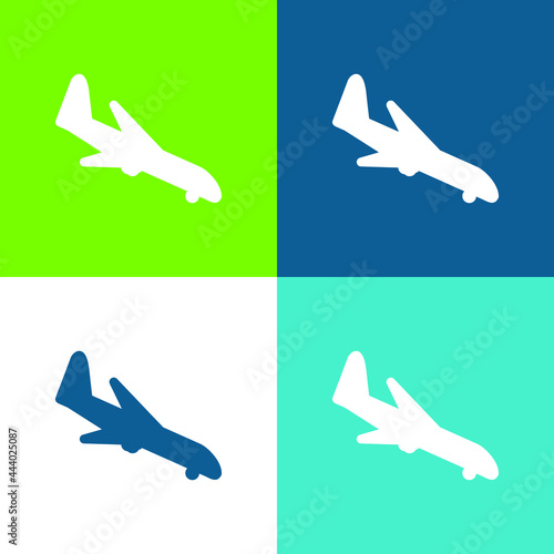 Arraving Airplane Flat four color minimal icon set