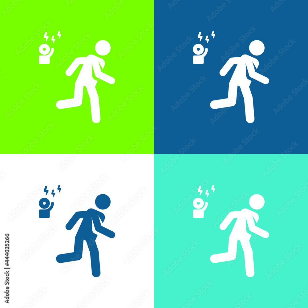 Alarm Flat four color minimal icon set Alarm Flat four color minimal icon set