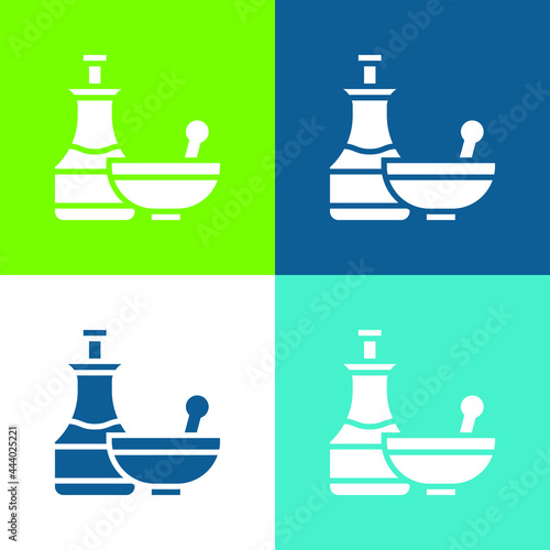 Apothecary Flat four color minimal icon set