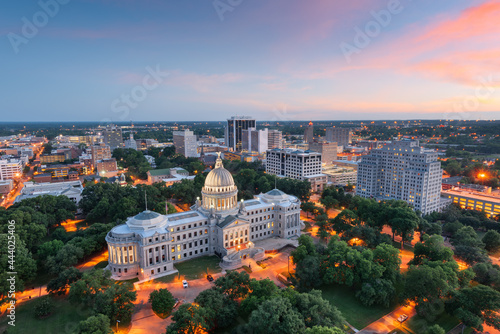 Jackson, Mississippi, USA skyline over the Capitol Building photo