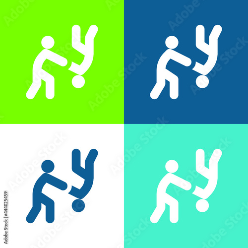 Aikido Flat four color minimal icon set