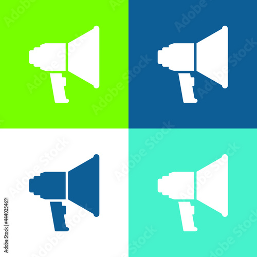 Advertising Flat four color minimal icon set