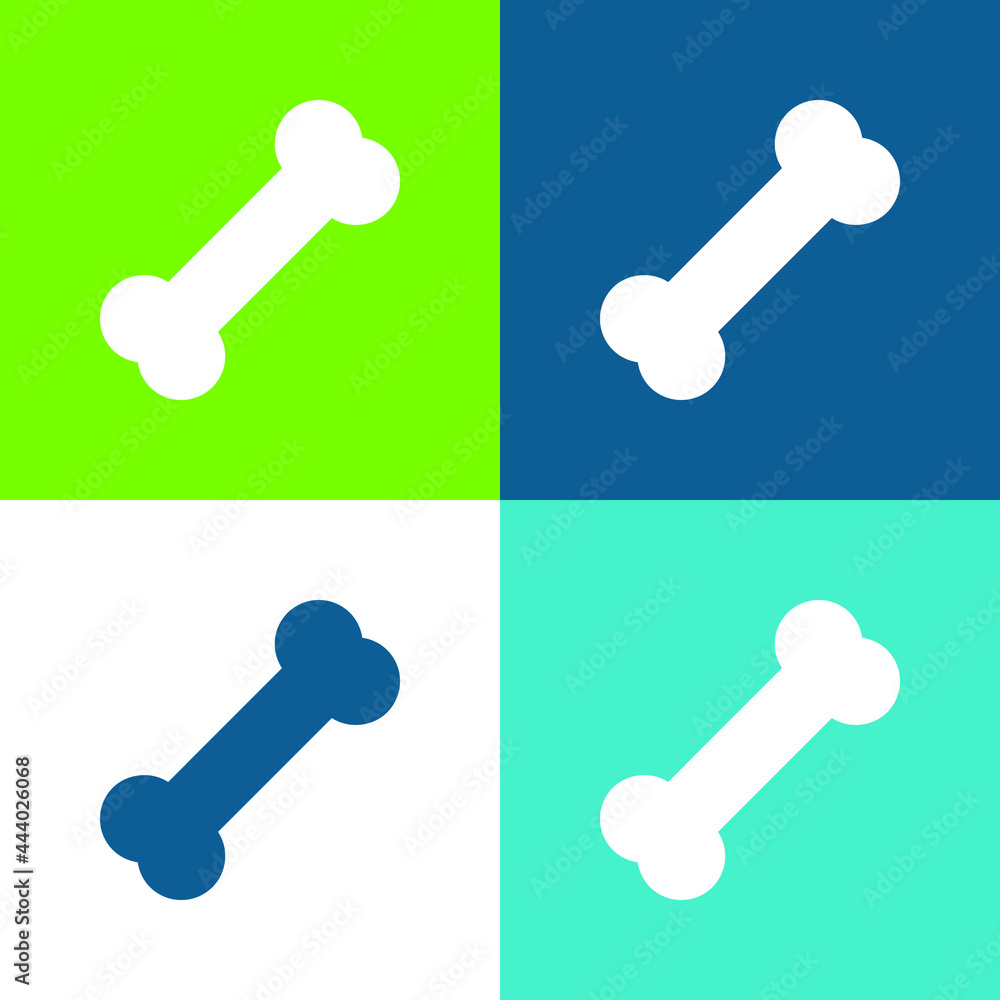 Bone Flat four color minimal icon set Bone Flat four color minimal icon set