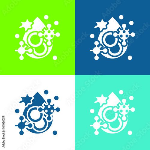 Blood Flat four color minimal icon set