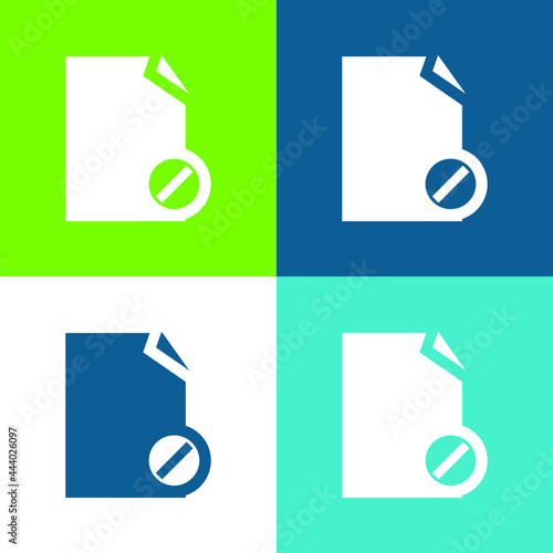 Block File Symbol Flat four color minimal icon set