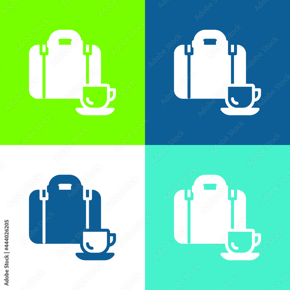 Briefcase Flat four color minimal icon set Briefcase Flat four color minimal icon set