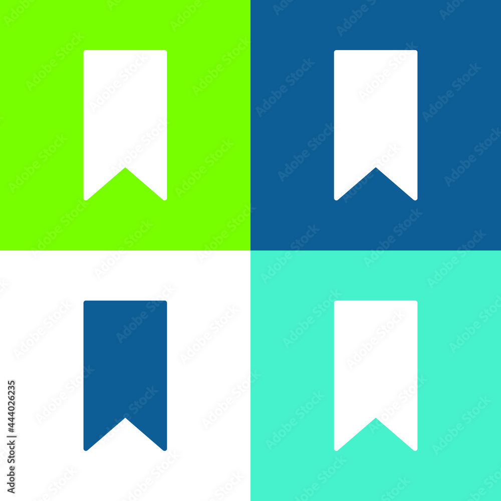 Bookmark Silhouette Variant Flat four color minimal icon set Bookmark Silhouette Variant Flat four color minimal icon set