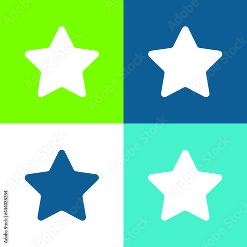 Big Favorite Star Flat four color minimal icon set