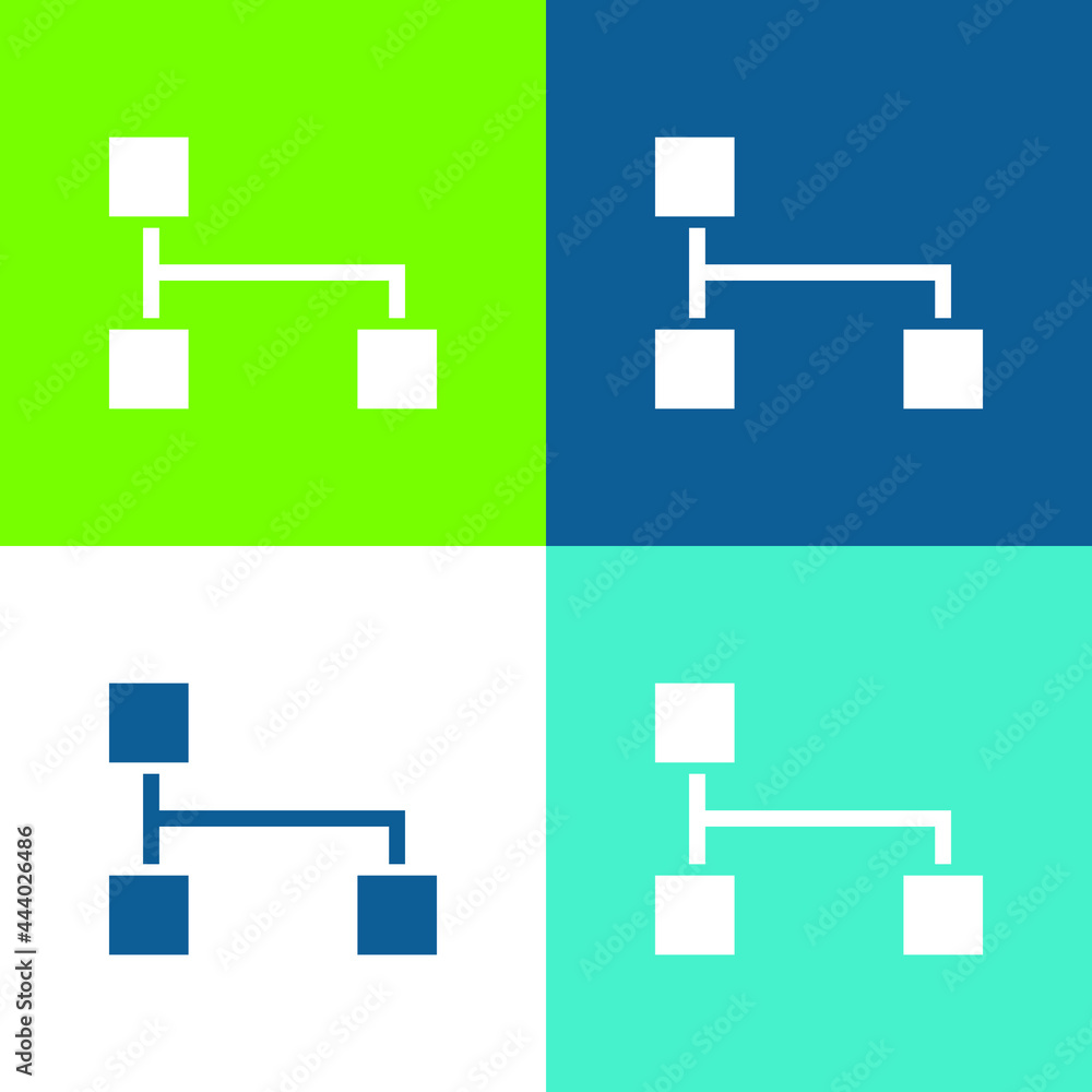 Black Squares And Lines In A Graphic Of Interface Flat four color minimal icon set Black Squares And Lines In A Graphic Of Interface Flat four color minimal icon set