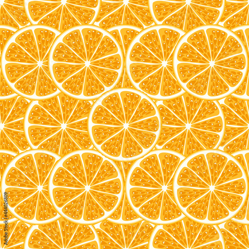 Orange slices seamless pattern.