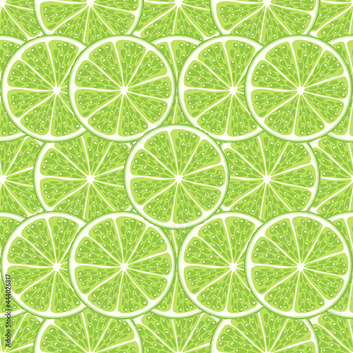 Lime slices seamless pattern.