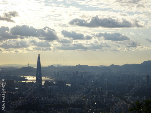 Canvas Print Seoul seen from Namhansanseong during daylight