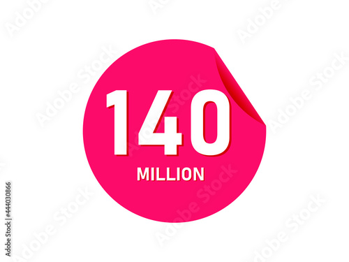 140 million texts on the white background