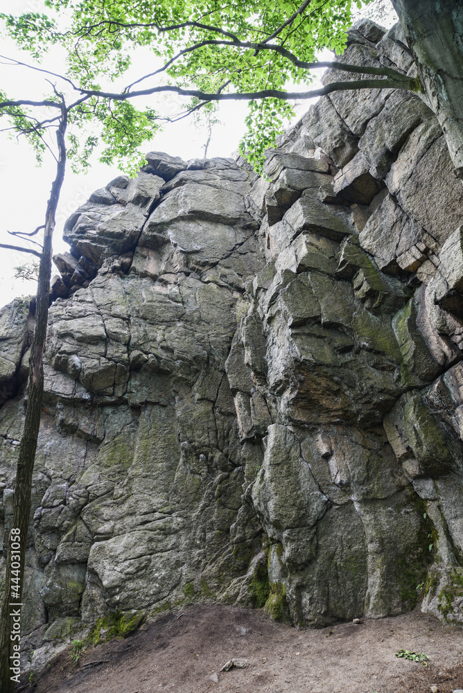 Rocks in the Sokole Mountains in Poland.