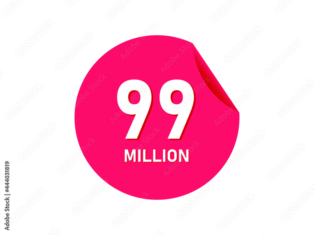 99 million texts on the white background