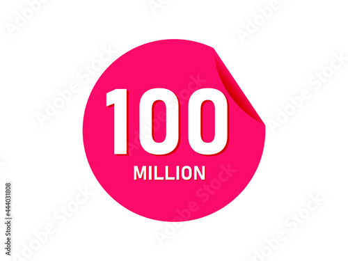 100 million texts on the white background