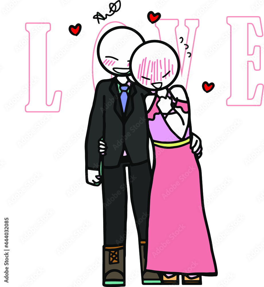 Vector illustration of bride and groom on white background Vector illustration of bride and groom on white background