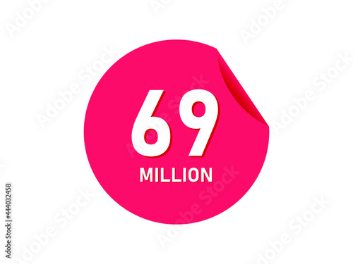 69 million texts on the white background
