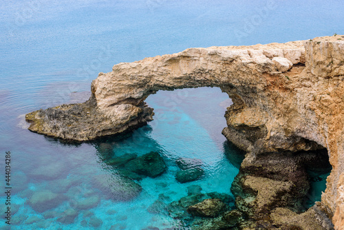 Love bridge Ayia Napa Cyprus, no people. Clean turquoise water © molenira