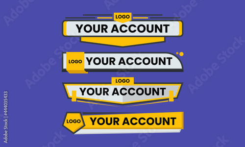 Set of lower third graphic template for news broadcasting and social media logo in modern style.
