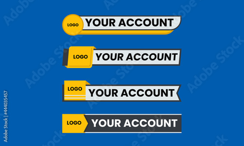 Set of lower third graphic template for news broadcasting and social media logo in modern style.
