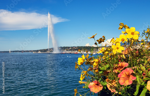 City view on Geneva lake, Switzerland
