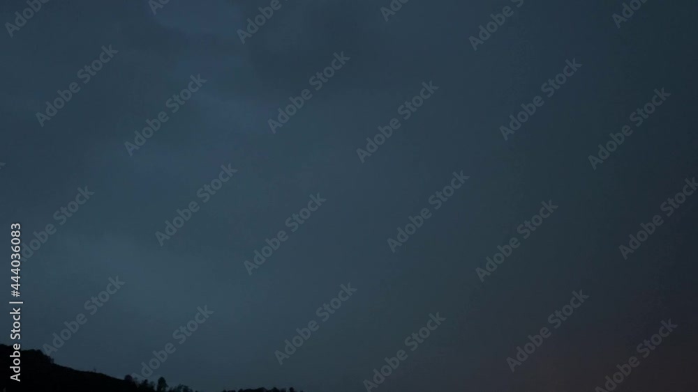 Lightning in a thunderstorm in Aalen, Germany
