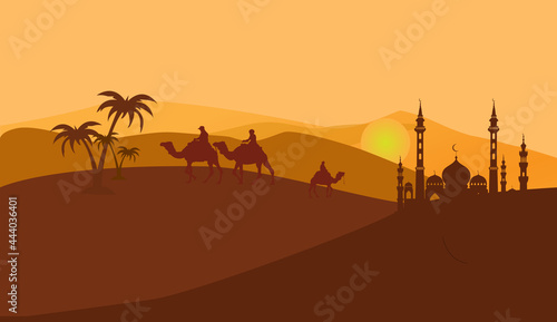Desert background vector illustration. Eps 10.