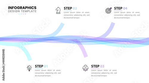 Infographic design template. Timeline concept with 4 steps