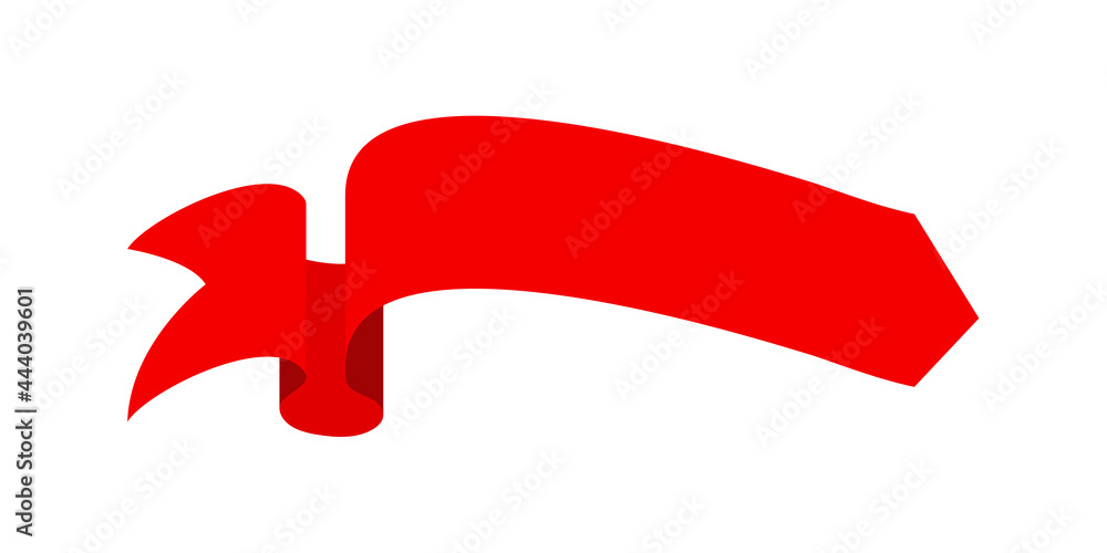 Vector red ribbon banner set. Flat red ribbon for discount label in product sales. Vector red ribbon banner set. Flat red ribbon for discount label in product sales.