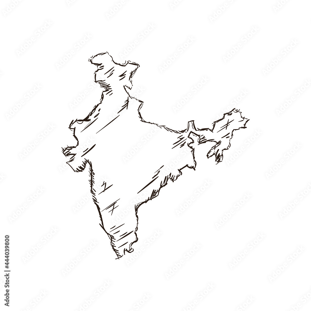 cartography or map of india Stock Vector | Adobe Stock
