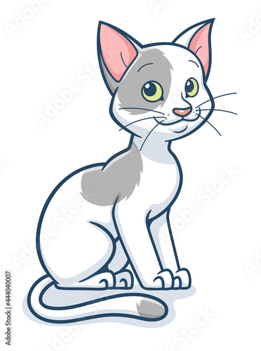 Cute cartoon cat vector illustration