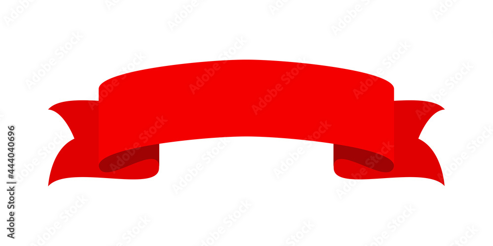 Vector red ribbon banner set. Flat red ribbon for discount label in product sales. Vector red ribbon banner set. Flat red ribbon for discount label in product sales.