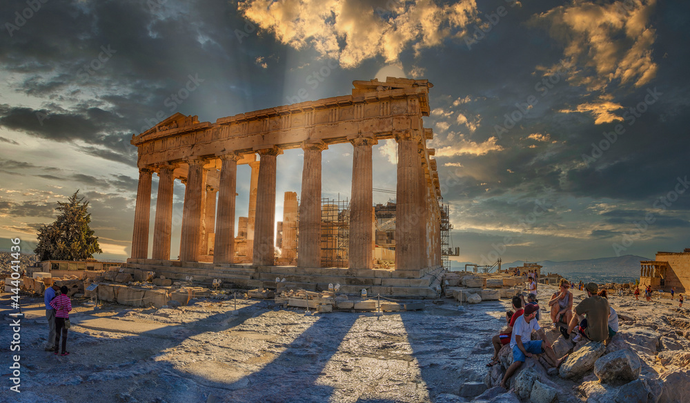 ATHENS CITY, GREECE - SEPTEMBER 2015: Iconic view of the Acropolis of Athens, Greece